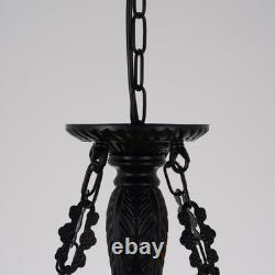 20 Inverted Colorful Chandelier 5-Lights Tiffany Stained Glass Pendant Lamps