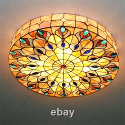 20 Tiffany Peacock Style Chandelier Stained Glass Ceiling Fixture Lighting Lamp