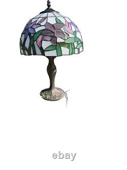 20 Vintage Stained Glass Tiffany Style Table Lamp Works Well Free Shipping