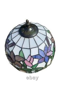 20 Vintage Stained Glass Tiffany Style Table Lamp Works Well Free Shipping