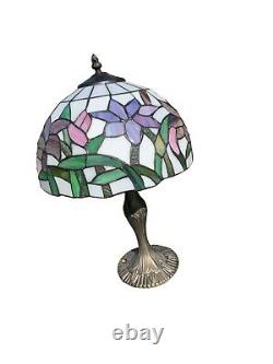 20 Vintage Stained Glass Tiffany Style Table Lamp Works Well Free Shipping