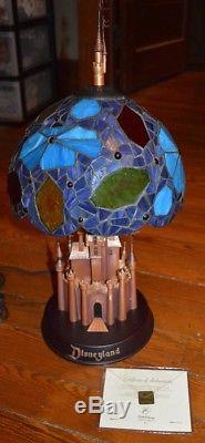 2005 DISNEYLAND 50th ANNIVERSARY DISNEY CASTLE FIREWORKS STAINED GLASS LAMP LE