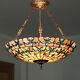 20tiffany Style Stained Glass Pendant Lamp Handcrafted Drum Chandelier Light