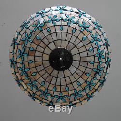 20Tiffany Style Stained Glass Pendant Lamp Handcrafted Drum Chandelier Lighting