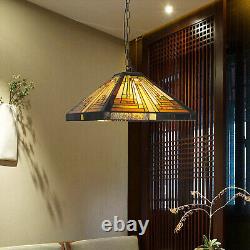 21.6 Tiffany Style Stained Glass Pendant Lamp Chandelier Hanging Ceiling Light