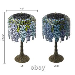 22.25H Wisteria Tiffany-Style Stained Glass Table Lamp