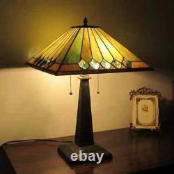 22 Tiffany Style Stained Glass Mission Dark Bronze Finish Table Desk Lamp Accent