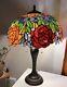 24 Tiffany Style Stained Glass Rose Garden Victorian Accent Table Lamp