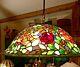 25 Slag Quoizel Collectible Tiffany Style Stained Glass Pendant Lamp 3 Cluster