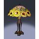 25 In. Tiffany Bronze Style Sunflower Table Lamp Set Chesterfield Way Switch