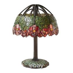 27H Lotus Mosaic Base Stained Glass Table Lamp