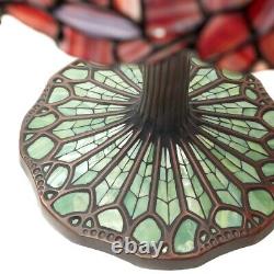 27H Lotus Mosaic Base Stained Glass Table Lamp