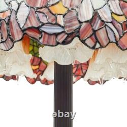 27H Lotus Mosaic Base Stained Glass Table Lamp