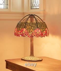 27H Lotus Mosaic Base Stained Glass Table Lamp