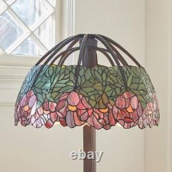 27H Lotus Mosaic Base Stained Glass Table Lamp