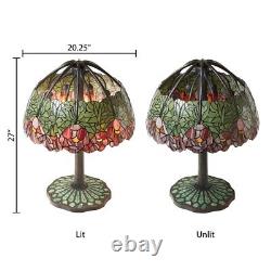 27H Lotus Mosaic Base Stained Glass Table Lamp