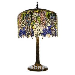 29.5 Wisteria Leaded Glass Stained Glass Table Lamp