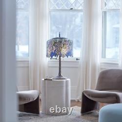 29.5H Blue Stained Glass Wisteria Table Lamp