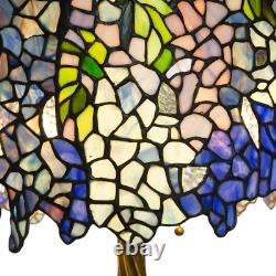 29.5H Blue Stained Glass Wisteria Table Lamp