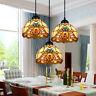 3-light Tiffany Stained Glass Ceiling Light Kitchen Island Pendant Lamp Fixture