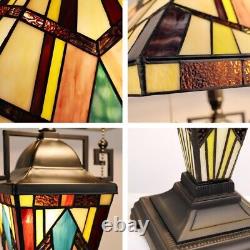 3-Light Tiffany-Style Stained Glass Table Lamp, Double-Lit, 16 Shade