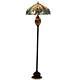 3-light Victorian Tiffany Style Amber Stained Glass Floor Lamp