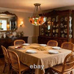 3-head Circular Tiffany Lamp, Colorful Sunflower Chandelier, 16'' Glass New Lamp