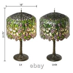 31.75 Cherry Blossoms Stained Glass Table Lamp