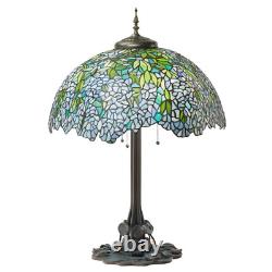 32H Wisteria Tiffany-Style Stained Glass Table Lamp