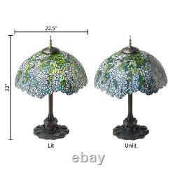 32H Wisteria Tiffany-Style Stained Glass Table Lamp