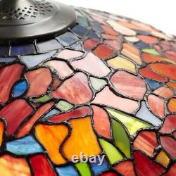 33.25H Tulip Antique Style Stained Glass Table Lamp