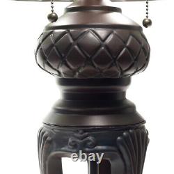 33.25H Tulip Antique Style Stained Glass Table Lamp