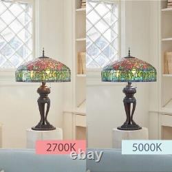 33.25H Tulip Antique Style Stained Glass Table Lamp