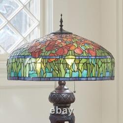 33.25H Tulip Antique Style Stained Glass Table Lamp