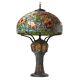 36h Poppies Tiffany-style Stained Glass Table Lamp