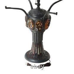 36H Poppies Tiffany-Style Stained Glass Table Lamp