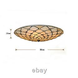 50cm Retro Chandeliers Stained Glass Flush Mount Ceiling Lamp Light Fixture