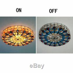 50cm Tiffany Retro Stained Glass Peacock Style Ceiling Light Home Lamp Fixtures
