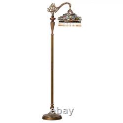 59H Parisian Tiffany Stained Glass Umbrella Floor Lamp