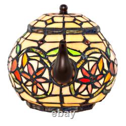 6.5 In. Multi-Colored Stained Glass Indoor Novelty Teapot Lamp