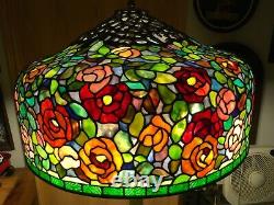 80 Round Huge Wisteria Tiffany Style Stained Glass Lamp Shade Laurelton Museum