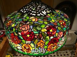 80 Round Huge Wisteria Tiffany Style Stained Glass Lamp Shade Laurelton Museum