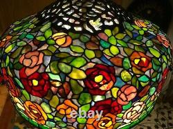 80 Round Huge Wisteria Tiffany Style Stained Glass Lamp Shade Laurelton Museum