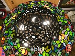 80 Round Huge Wisteria Tiffany Style Stained Glass Lamp Shade Laurelton Museum