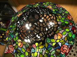 80 Round Huge Wisteria Tiffany Style Stained Glass Lamp Shade Laurelton Museum