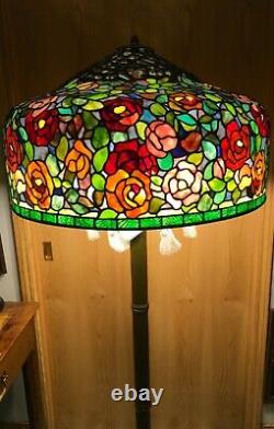 80 Round Huge Wisteria Tiffany Style Stained Glass Lamp Shade Laurelton Museum