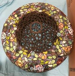 80 Round Huge Wisteria Tiffany Style Stained Glass Lamp Shade Laurelton Museum