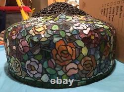 80 Round Huge Wisteria Tiffany Style Stained Glass Lamp Shade Laurelton Museum