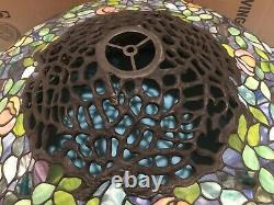 80 Round Huge Wisteria Tiffany Style Stained Glass Lamp Shade Laurelton Museum