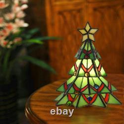 A0001 Tiffany Style Stained Glass Accent Table Lamp for Home Decor, Christmas Tab